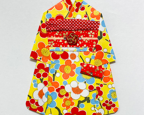 着物のポチ袋733 QUOカードサイズ 梅 ぽち袋・お年玉袋 着物のポチ袋屋