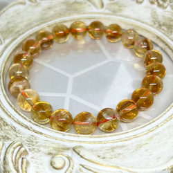 シトリンクォーツブレスレット 虹入り シトリンクォーツ 天然石数珠ブレスレット 高品質シトリン