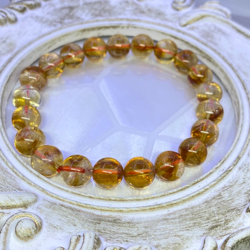 先行販売㉖ / 天然石 カスタムボールペン 虹入りシトリン 虹入り シトリンクォーツ 天然石数珠ブレスレット 高品質シトリン