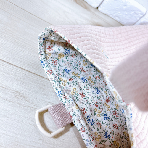 レッスンバッグ ベージュピンク×いちご オプションで上履き入れ