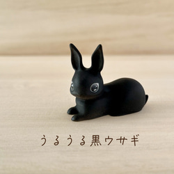 アートドール 黒うさぎ オーガニックコットン草木染め 黒うさぎのぬいぐるみSサイズ