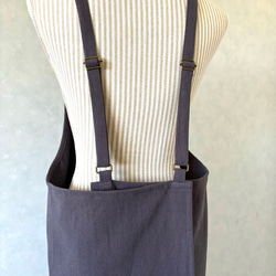 アジャスターで着心地満点！ラップ型エプロン ・グレイッシュパープル 13枚目の画像