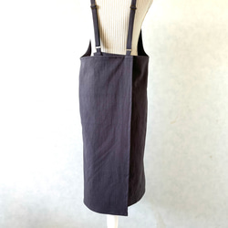 アジャスターで着心地満点！ラップ型エプロン ・グレイッシュパープル 14枚目の画像