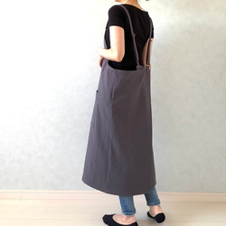 アジャスターで着心地満点！ラップ型エプロン ・グレイッシュパープル 7枚目の画像