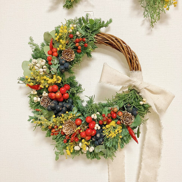 薔薇　ミモザ　ゴールデントップ　アカシア　生花　フレッシュ　リース 薔薇様専用 ミモザ ゴールデントップ アカシア 生花 フレッシュ リース