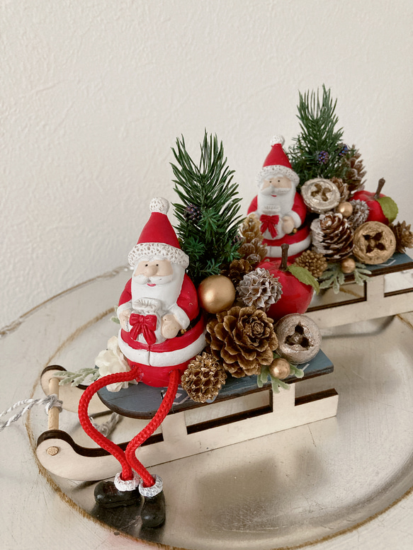 クリスマス　ミニチュア　飾り　リース　ソリ　プレゼント　オーナメント　ラッピング クリスマス ミニチュア 飾り リース ソリ プレゼント オーナメント