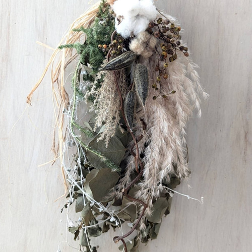 専用＊winter＊コットン＆パンパス ドライフラワースワッグ②