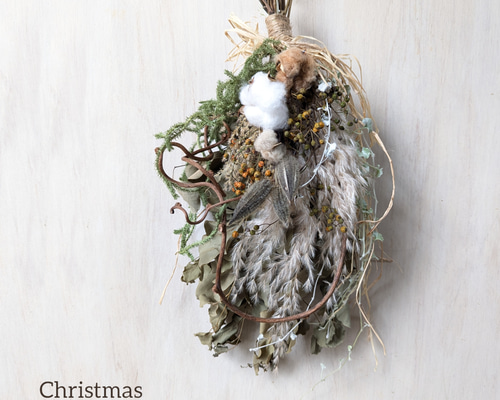 winter＊コットン＆パンパス ドライフラワースワッグ② スワッグ fu.wa