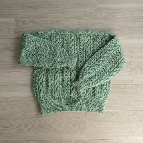 ライトグリーン モヘアセーター ニット・セーター am-amu-amuu-工房a