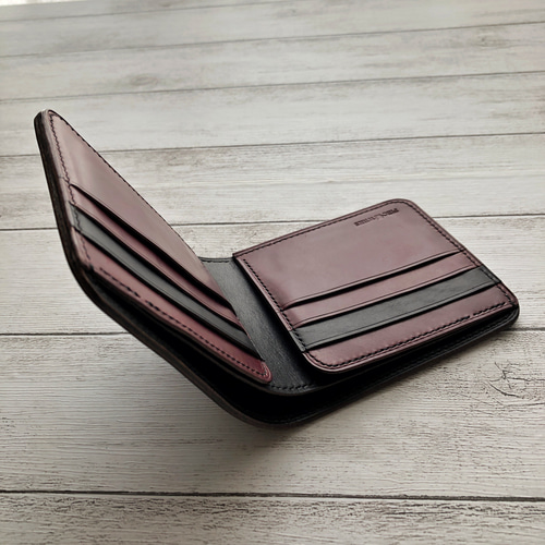 完成品 Horweenクロムエクセルレザー 二つ折り札入れ ブラック