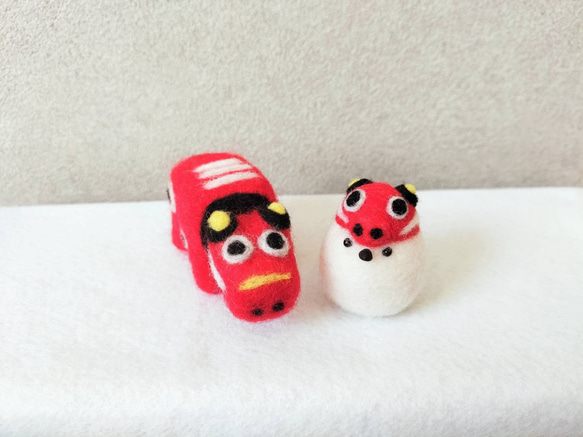 羊毛フェルト ご当地 シマエナガ 福島 赤べこエナガ 赤べこセット 羊毛