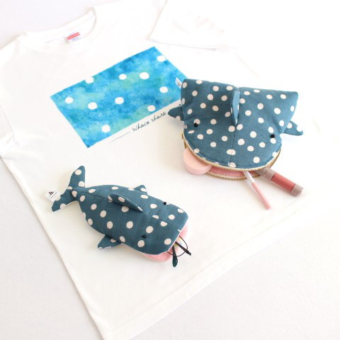 『特集掲載作品』 ジンベエザメのポーチセット（受注制作）