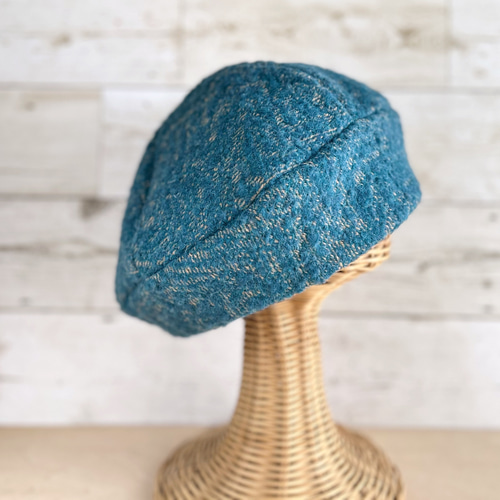 rokkan キャスケット ベレー帽 ターコイズブルー ラウンドベレー帽子・ターコイズブルー ベレー帽・ハンチング