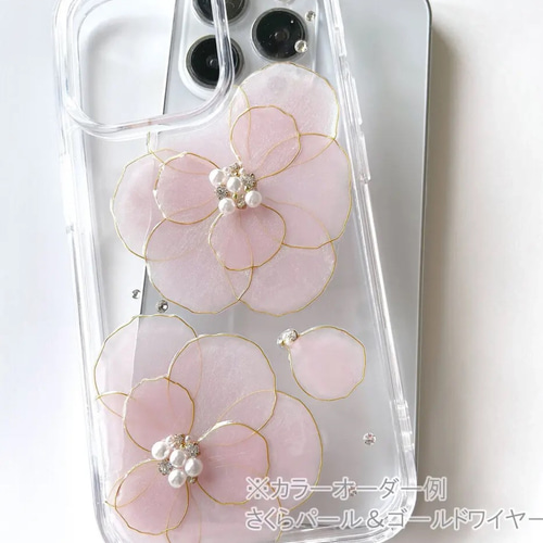 iPhone17pro iPhone16 iPhone15 se ダブルサクラカメリア スマホケース