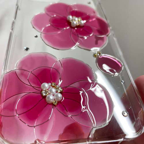 iPhone17pro iPhone16 iPhone15 se ダブルサクラカメリア スマホケース