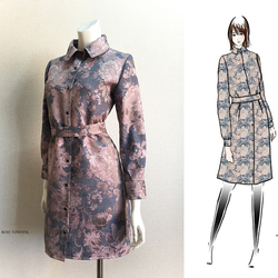 1点もの・デザイン画付き】イタリア製ウール生地ゴブラン織り切り替え  