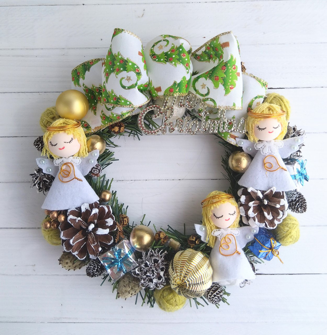 クリスマス 天使たちのクリスマスリース リース miyu60 通販 18485434
