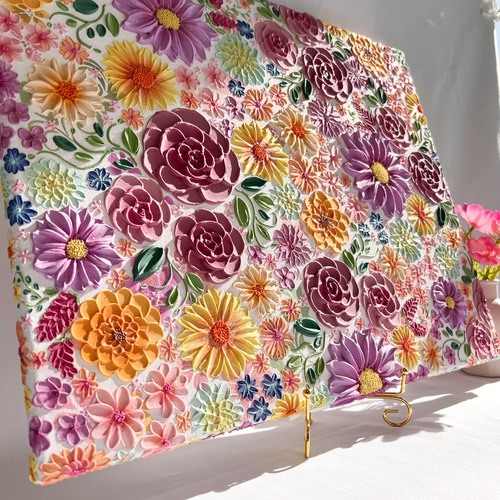 テクスチャーアート 絵画 アートパネル フラワーアート