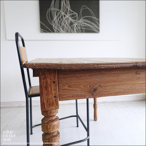 チーク無垢材 ヴィンテージデスクAnq/E 机 アンティークテーブル 什器