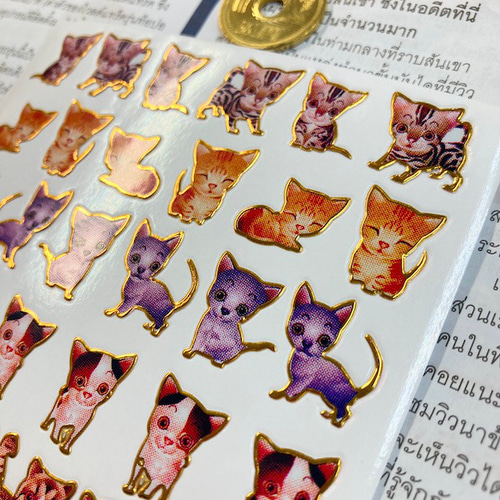 キラキラシール/ねこ7種類 ネコ 猫 Cat ☆T24-1-248 その他素材 雑貨屋