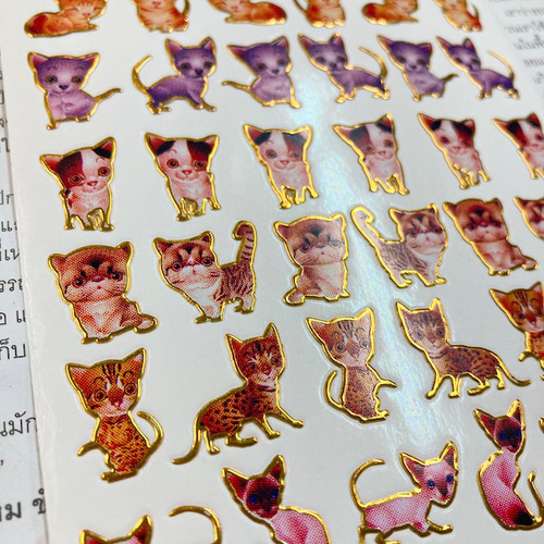 平成レトロ キュートガール 猫 ねこ うさぎ シール ラメ入り 当時物 平成レトロ キュートガール 猫 ねこ うさぎ シール ラメ入り