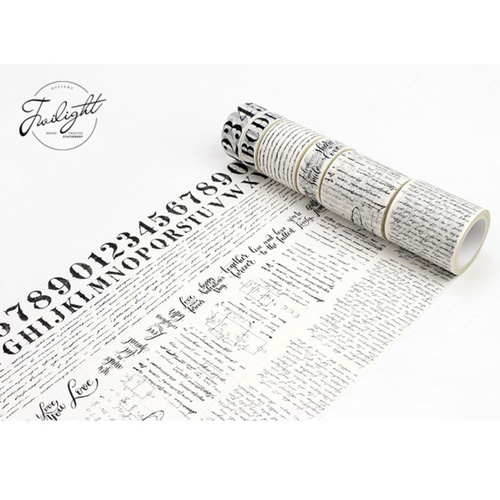 マスキングテープ 和紙 英字 筆記体 装飾 コラージュ素材 海外マステ