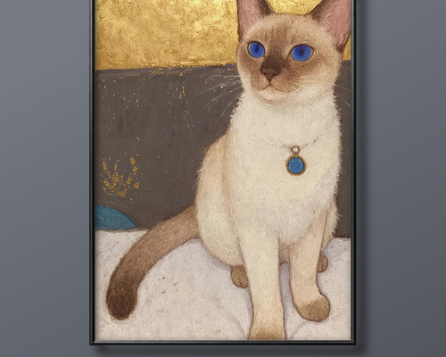 絵画 。壁掛け絵手描き【夕食の前、かわいい猫たち】 【公式通販】