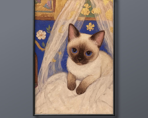生田宏司「仔猫幻影」銅版画 メゾチント 額装 サインあり 仔猫
