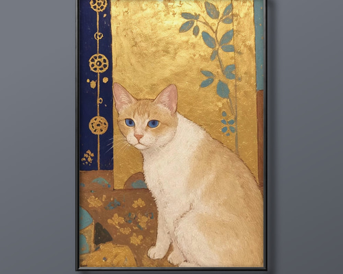 けい様用　自作絵画　蝶の舞う花畑　茶トラ猫の絵　星をつかまえて 絵画 | イラストポスター 94 ☆ 【振り返った橘猫ちゃん】 絵画