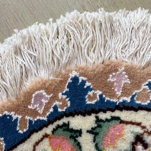 ○在庫処分SALE○送料無料○ペルシャ絨毯ナイン産【円形】【直径40】No