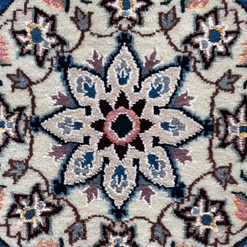 ○在庫処分SALE○送料無料○ペルシャ絨毯ナイン産【円形】【直径40】No