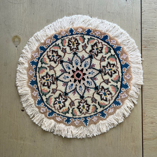 ○在庫処分SALE○送料無料○ペルシャ絨毯ナイン産【円形】【直径40】No