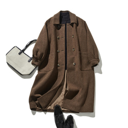 【新品未使用】LAULÉN ブラウン ダブルボタンコート Mサイズ 人気商品 9d07e8260e076429ea49d008adbdd1