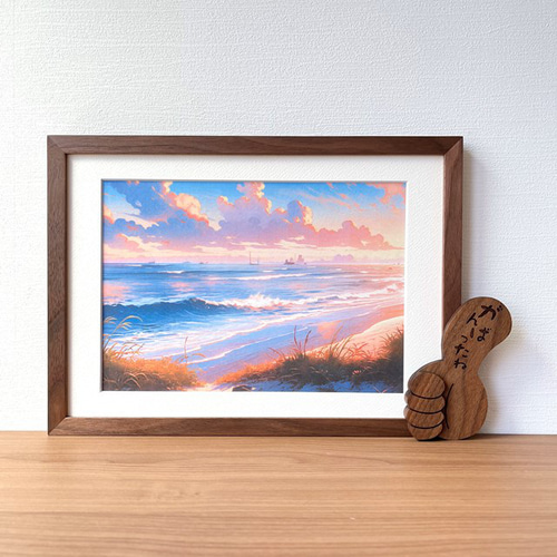 絵画　手作り額縁つき ほめがく B4 ウォールナット】額縁｜賞状・子供の絵・作品を飾る