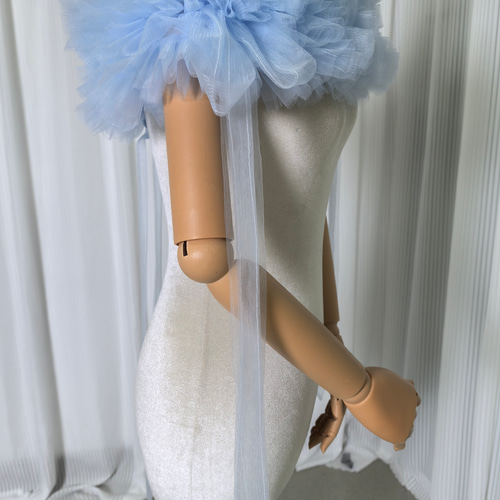 送料無料！取り外しオフショルダー 爽やかで優しい 水色 ビスチェ  