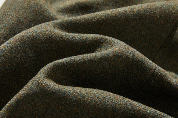 知的で大人雰囲気に　ウールコート ロングコート ダブルボタンコート 　オリーブグリーン　231208-4 13枚目の画像