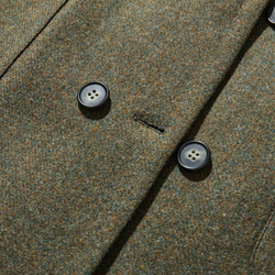 知的で大人雰囲気に　ウールコート ロングコート ダブルボタンコート 　オリーブグリーン　231208-4 5枚目の画像