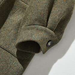 知的で大人雰囲気に　ウールコート ロングコート ダブルボタンコート 　オリーブグリーン　231208-4 6枚目の画像