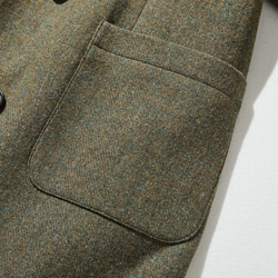 知的で大人雰囲気に　ウールコート ロングコート ダブルボタンコート 　オリーブグリーン　231208-4 7枚目の画像