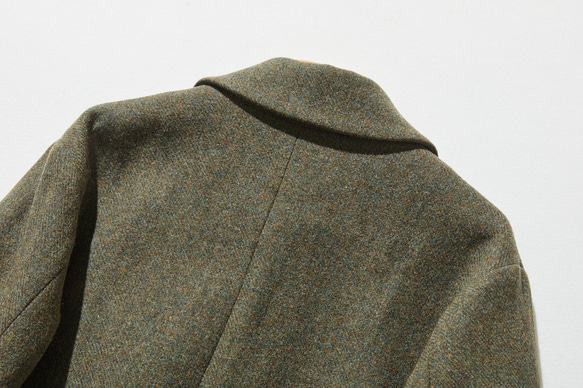 知的で大人雰囲気に　ウールコート ロングコート ダブルボタンコート 　オリーブグリーン　231208-4 9枚目の画像