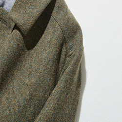 知的で大人雰囲気に　ウールコート ロングコート ダブルボタンコート 　オリーブグリーン　231208-4 3枚目の画像