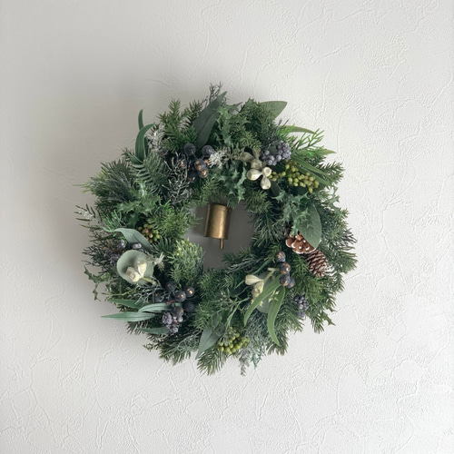 森のクリスマスリース グリーンナチュラル シンプル 北欧 玄関