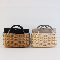 【超值福袋】藤編籃手拿包（附有適合秋冬季的圍巾袋）2種顏色可選♪採用天然素材手工編織而成。 第9張的照片