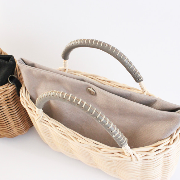 【超值福袋】藤編籃手拿包（附有適合秋冬季的圍巾袋）2種顏色可選♪採用天然素材手工編織而成。 第17張的照片