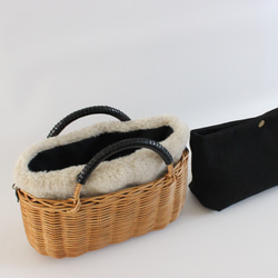 【超值福袋】藤編籃手拿包（附有適合秋冬季的圍巾袋）2種顏色可選♪採用天然素材手工編織而成。 第6張的照片