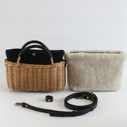 【超值福袋】藤編籃手拿包（附有適合秋冬季的圍巾袋）2種顏色可選♪採用天然素材手工編織而成。 第4張的照片