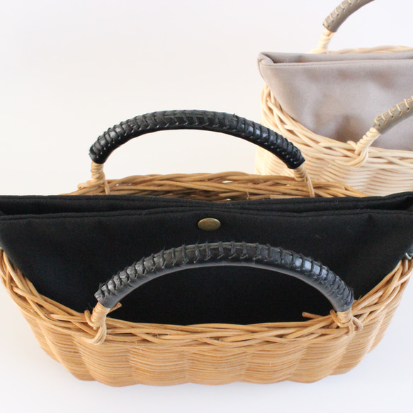 【超值福袋】藤編籃手拿包（附有適合秋冬季的圍巾袋）2種顏色可選♪採用天然素材手工編織而成。 第7張的照片