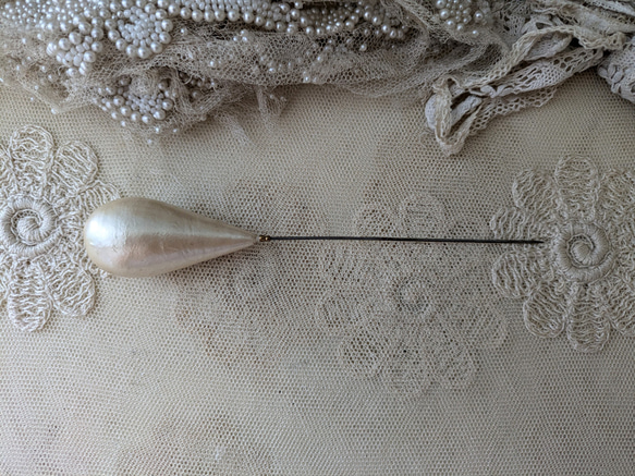 フランスアンティーク　ハットピン フランスアンティーク パールのハットピン 14cm その他アクセサリー