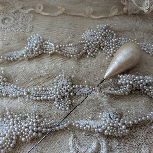 フランスアンティーク パールのハットピン 14cm その他アクセサリー