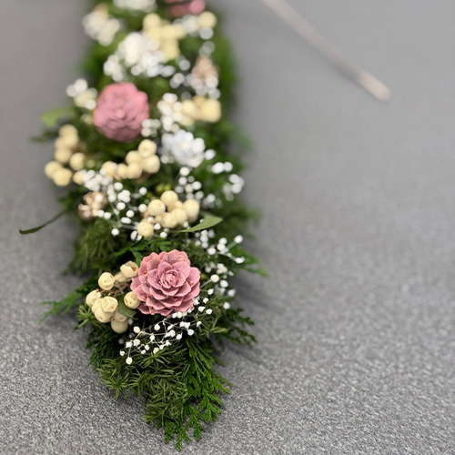 新作【クリスマス】プリザーブドフラワーガーランド BLUE リース